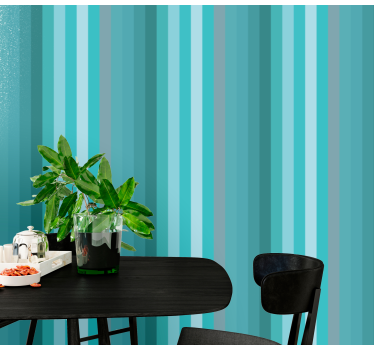 Papier peint rayures Rayures aux couleurs turquoises - TenStickers