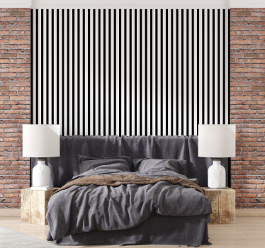 Papier peint rayures Rayures noires et blanches classiques - TenStickers