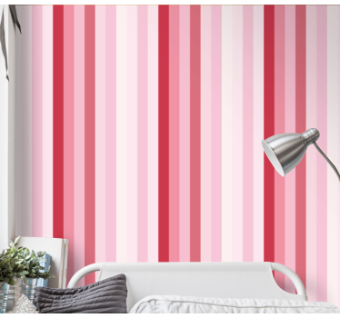 Papier peint Rayures verticales couleurs roses et blanches - TenStickers