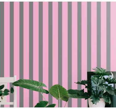 Papier peint rayures rose - TenStickers