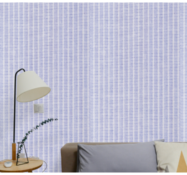 Papier peint rayures Tissu de lin bleu - TenStickers
