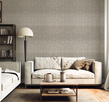 Papier peint salon beige motif lin - TenStickers