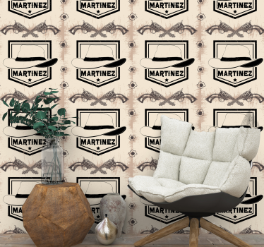 Papier peint texte conception de chapeau de cow-boy - TenStickers