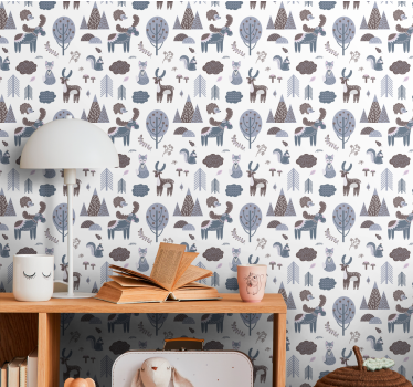 Tapisserie chambre Animaux nordiques - TenStickers