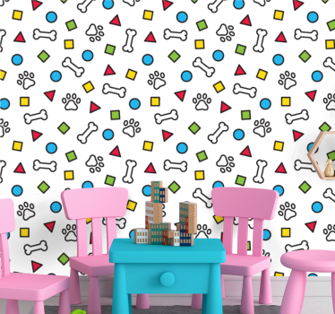 Tapisserie chambre sticker d'empreinte de pied d'os - TenStickers