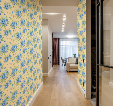Papier peint fleuri couloir brillant - TenStickers